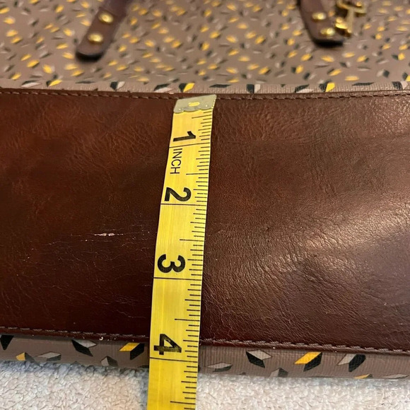 Fossil Jenna PVC Tote Bag Double Handle Key Accent Medium Zipper Shoulder Bag - Picture 15 of 16